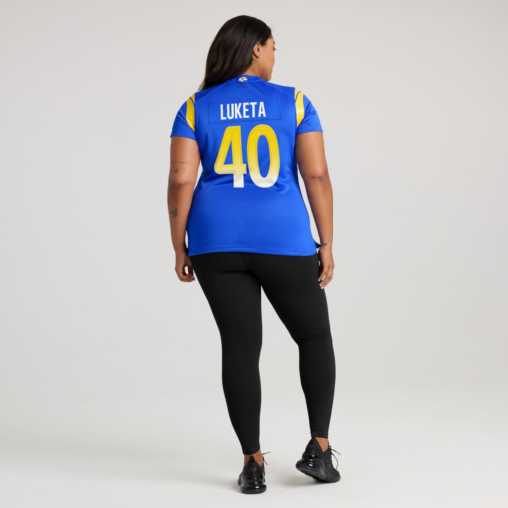 Jesse Luketa Los Angeles Rams Women's Team Game Jersey - Royal sale