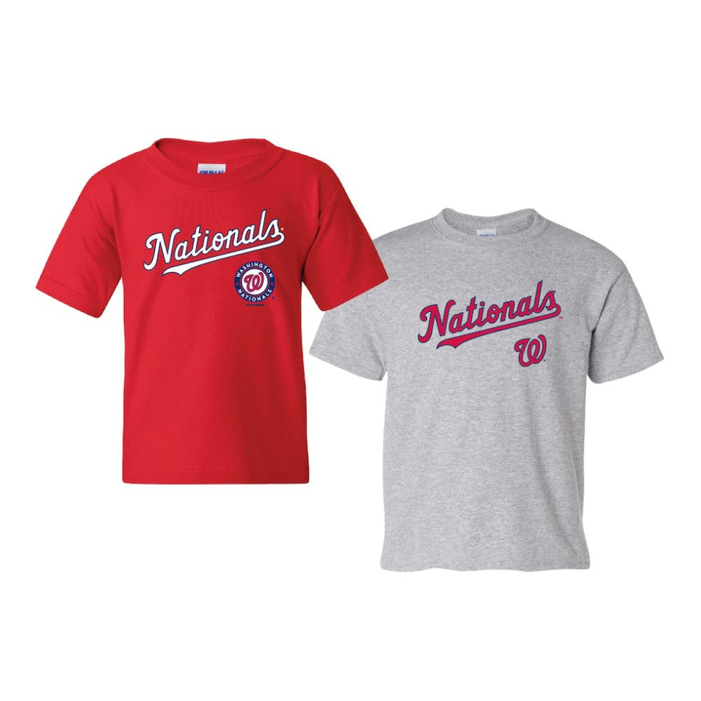 Washington Nationals Soft as a Grape Youth 2-Pack Logo T-Shirt Set Red/Heather Gray