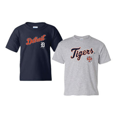 Detroit Tigers Soft as a Grape Youth 2-Pack Logo T-Shirt Set Navy/Gray