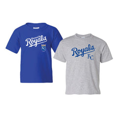 Kansas City Royals Soft as a Grape Youth 2-Pack Logo T-Shirt Set Royal/Gray