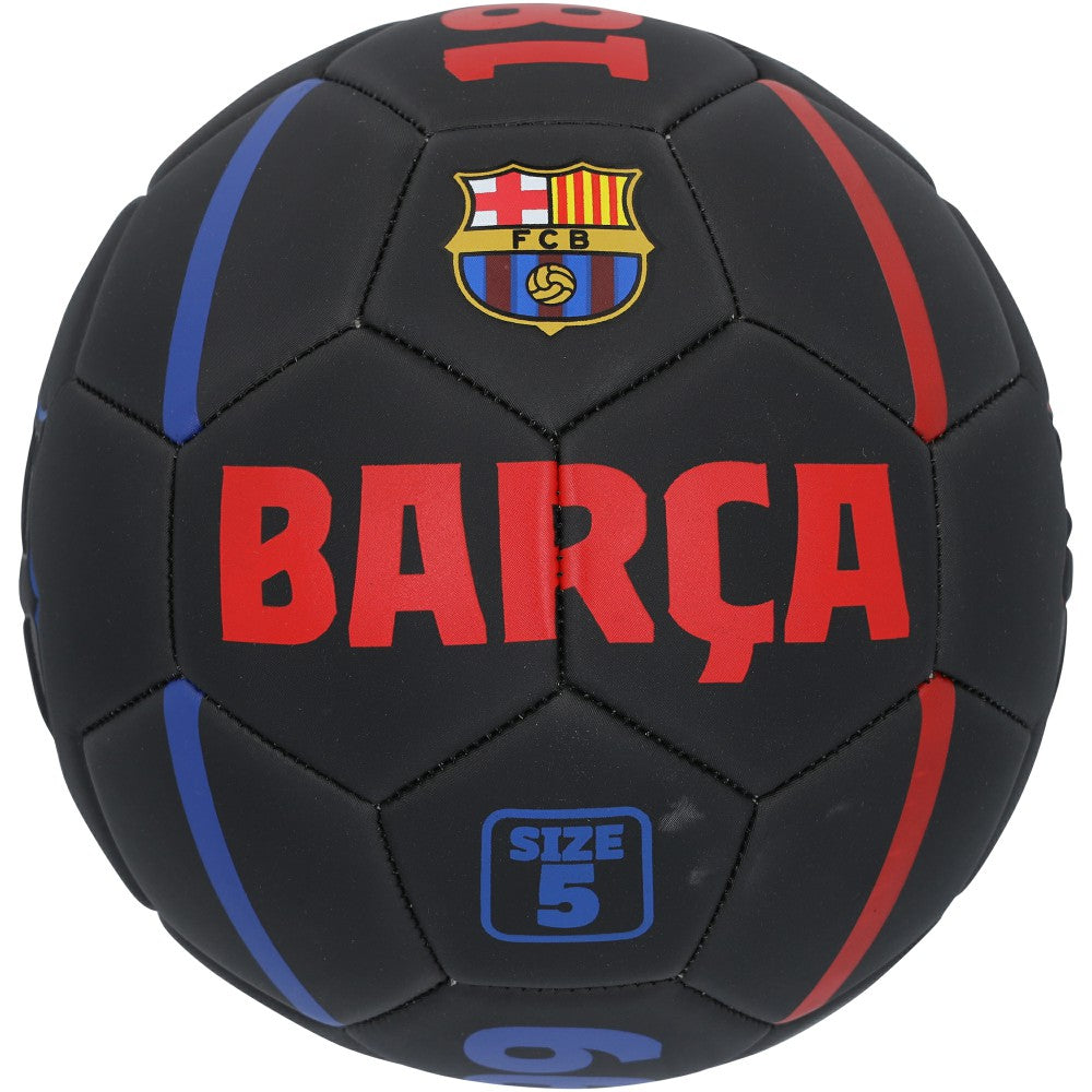 Fermin López Barcelona Autographed Black Logo Soccer Ball