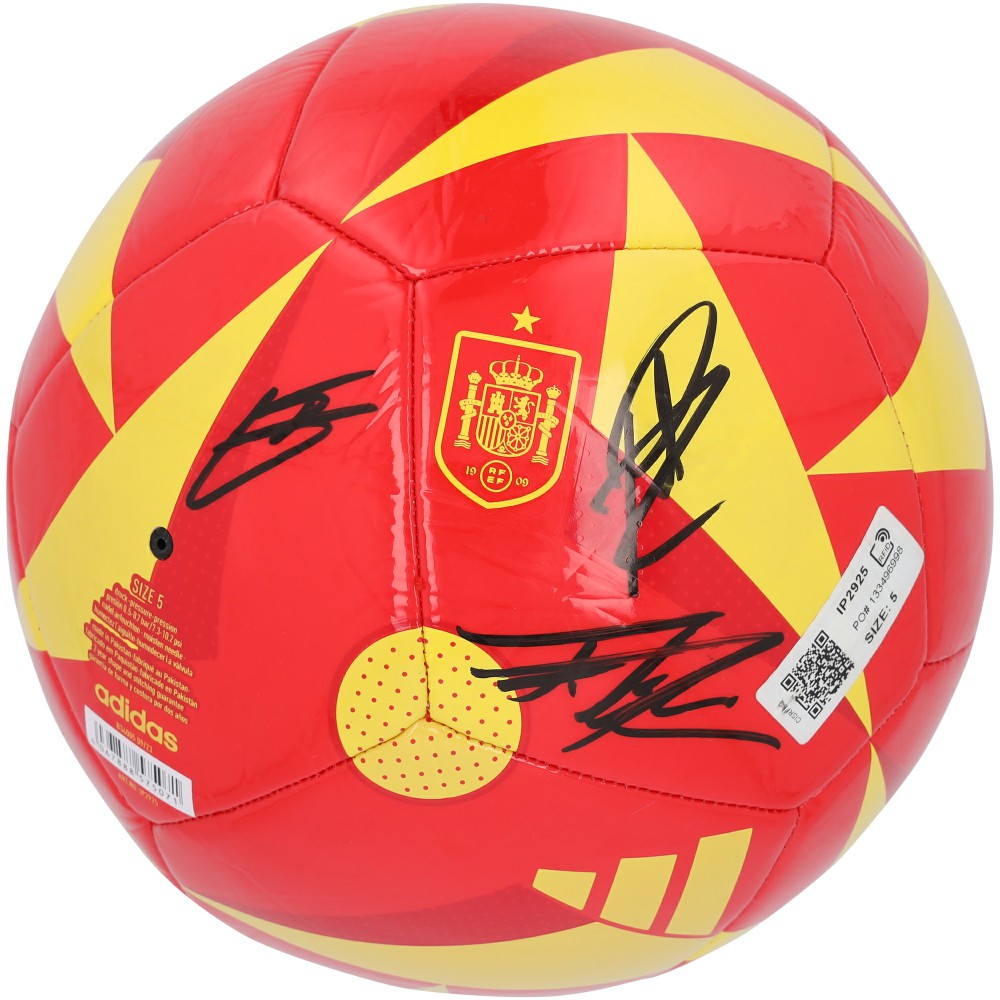 Fermin Lopez, Gavi & Pedri Spain National Team Autographed Spain Club Soccer Ball