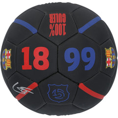 Gavi Barcelona Autographed Black Logo Soccer Ball