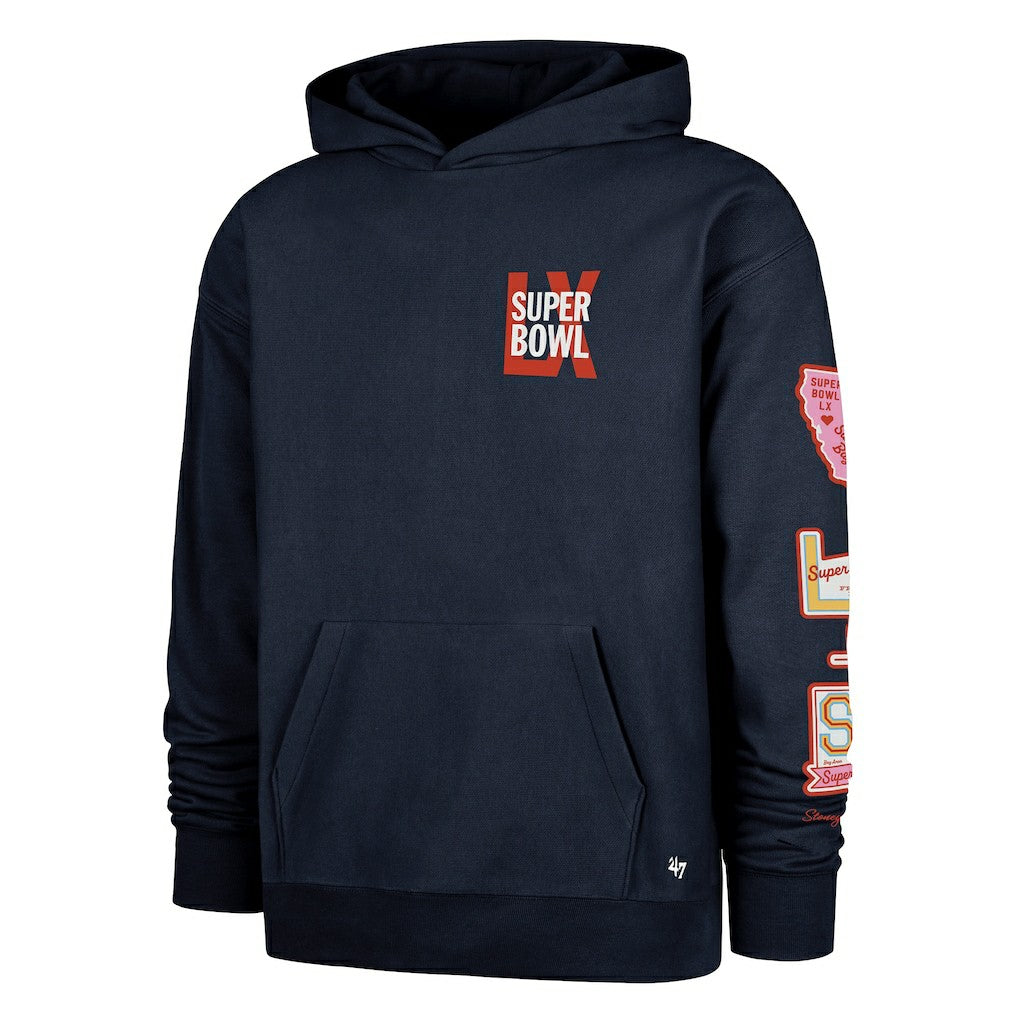 Stoney Clover Lane x '47 Women's Super Bowl LX Patches Foundation Hoodie - Black for sale