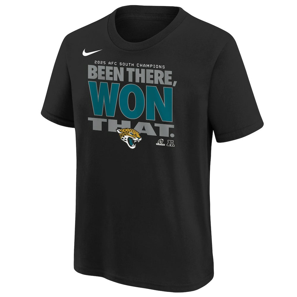 Jacksonville Jaguars Youth 2025 AFC South Division Champions Locker Room Trophy Collection T-Shirt - Black cheap