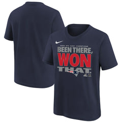 New England Patriots Youth 2025 AFC East Division Champions Locker Room Trophy Collection T-Shirt - Navy online