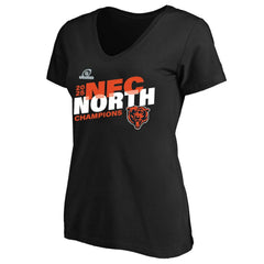 Chicago Bears Women's 2025 NFC North Division Champions Plus Size V-Neck T-Shirt - Black discount