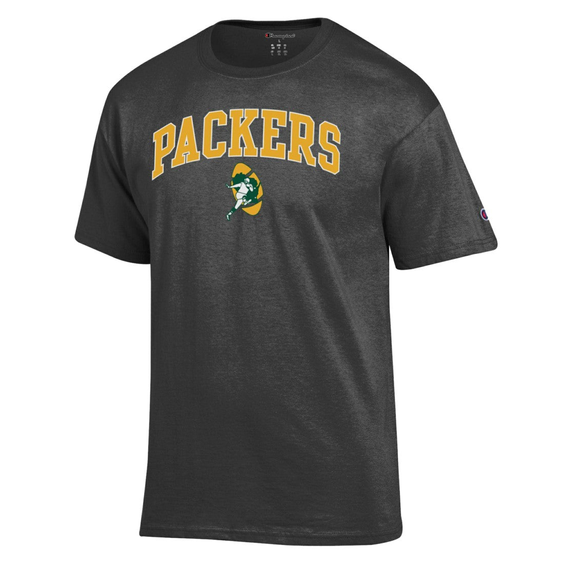 Green Bay Packers Champion Arch Over Logo T-Shirt - Heather Charcoal outlet