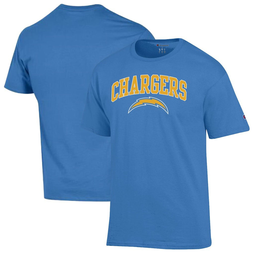 Los Angeles Chargers Champion Arch Over Logo T-Shirt - Powder Blue on sale