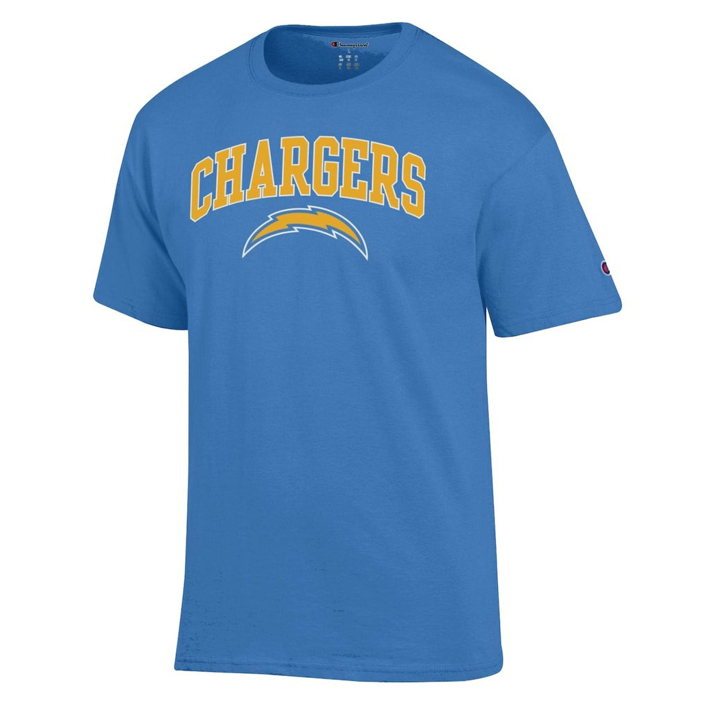 Los Angeles Chargers Champion Arch Over Logo T-Shirt - Powder Blue on sale