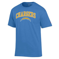 Los Angeles Chargers Champion Arch Over Logo T-Shirt - Powder Blue on sale