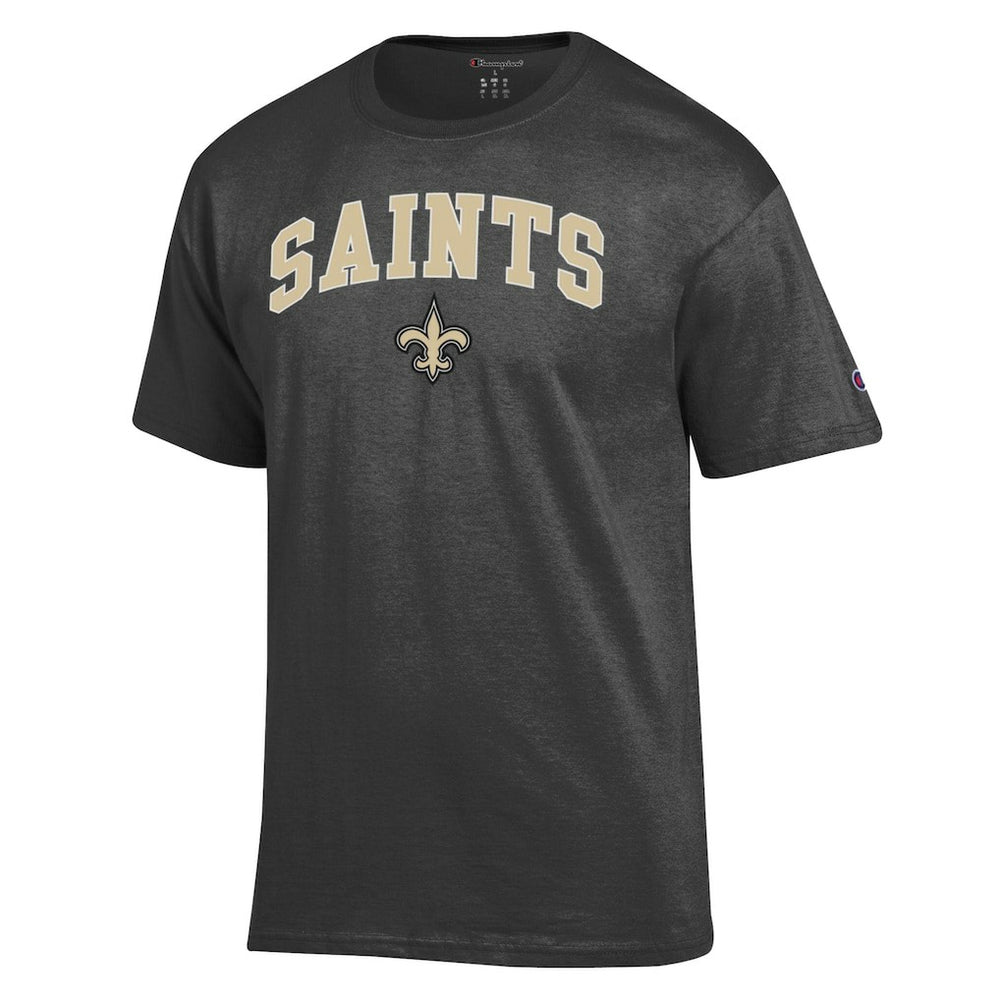 New Orleans Saints Champion Arch Over Logo T-Shirt - Heather Charcoal for sale
