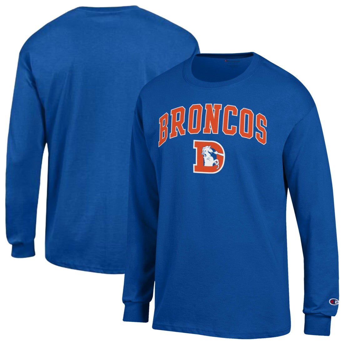 Denver Broncos Champion Arch Over Logo Long Sleeve T-Shirt - Royal discount