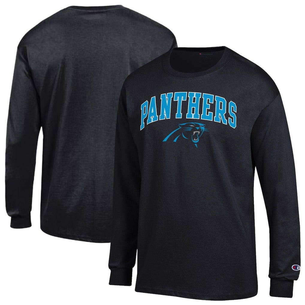 Carolina Panthers Champion Arch Over Logo Long Sleeve T-Shirt - Black outlet