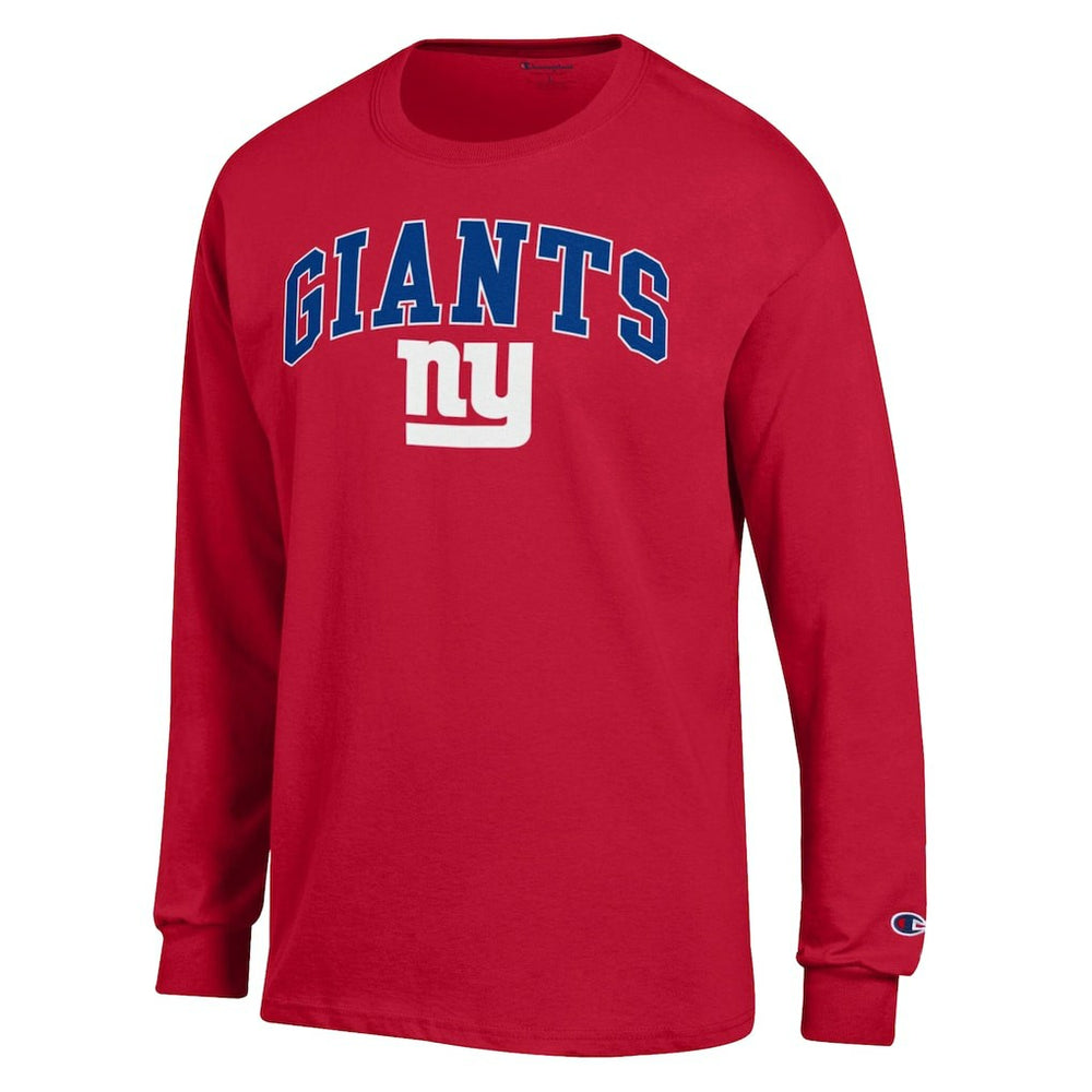 New York Giants Champion Arch Over Logo Long Sleeve T-Shirt - Red cheap