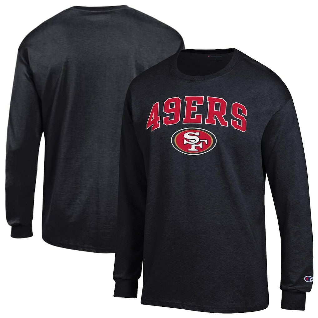 San Francisco 49ers Champion Arch Over Logo Long Sleeve T-Shirt - Black on sale