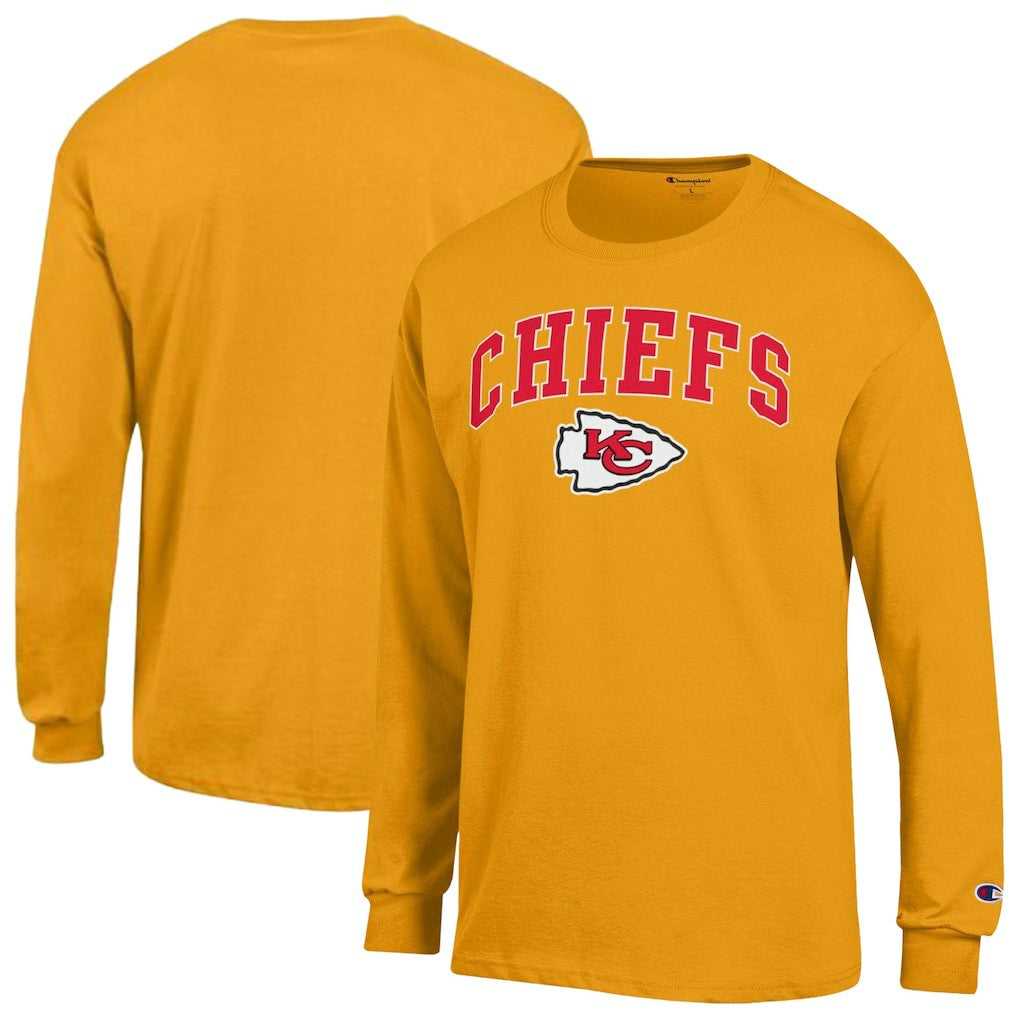 Kansas City Chiefs Champion Arch Over Logo Long Sleeve T-Shirt - Gold outlet