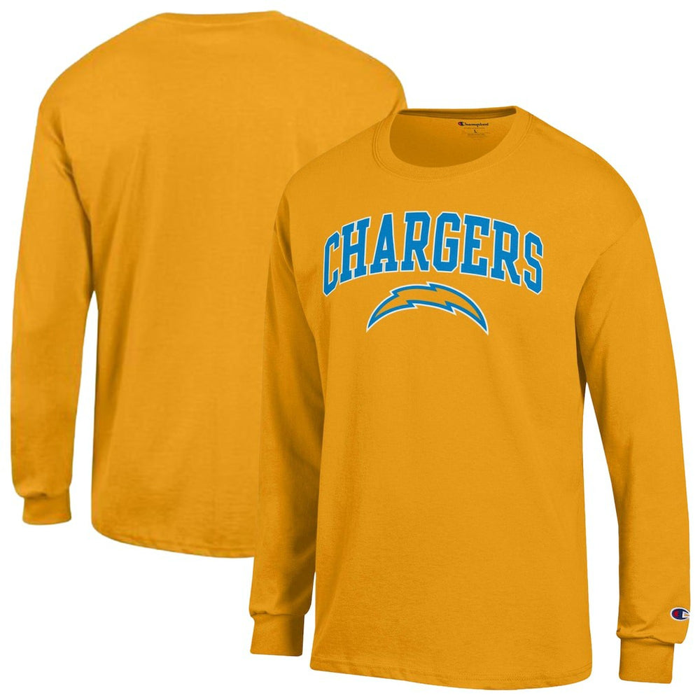 Los Angeles Chargers Champion Arch Over Logo Long Sleeve T-Shirt - Gold sale