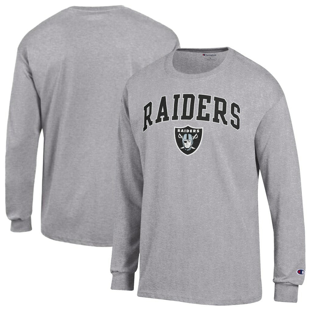 Las Vegas Raiders Champion Arch Over Logo Long Sleeve T-Shirt - Gray sale