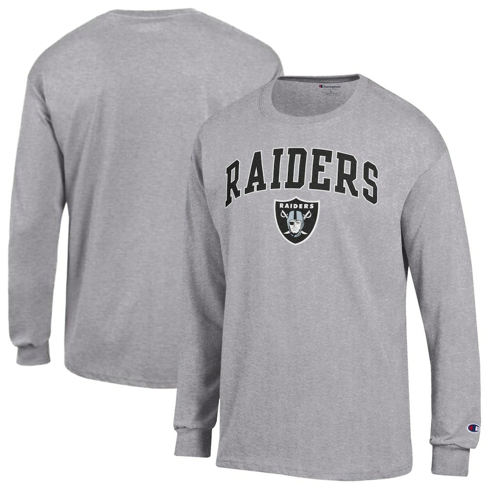 Las Vegas Raiders Champion Arch Over Logo Long Sleeve T-Shirt - Gray sale