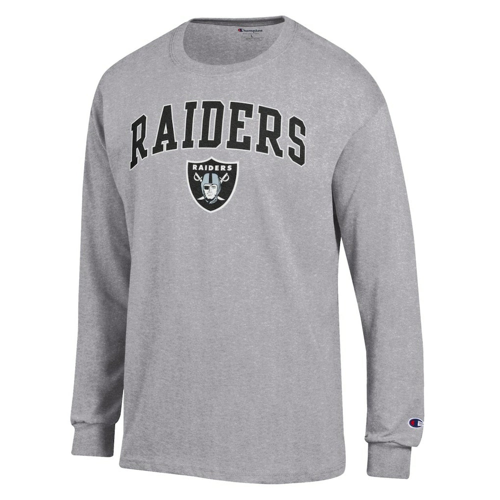 Las Vegas Raiders Champion Arch Over Logo Long Sleeve T-Shirt - Gray sale