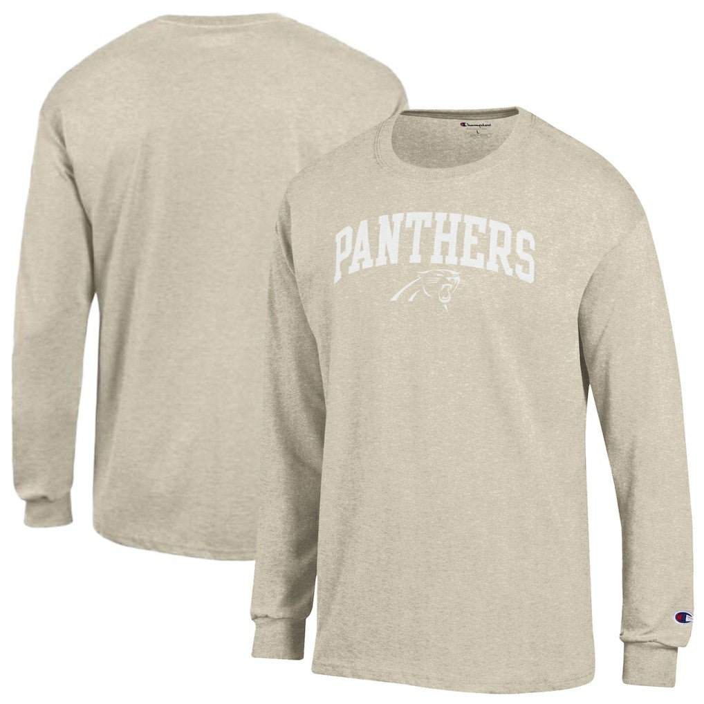 Carolina Panthers Champion White Ink Jersey Long Sleeve T-Shirt - Oatmeal online