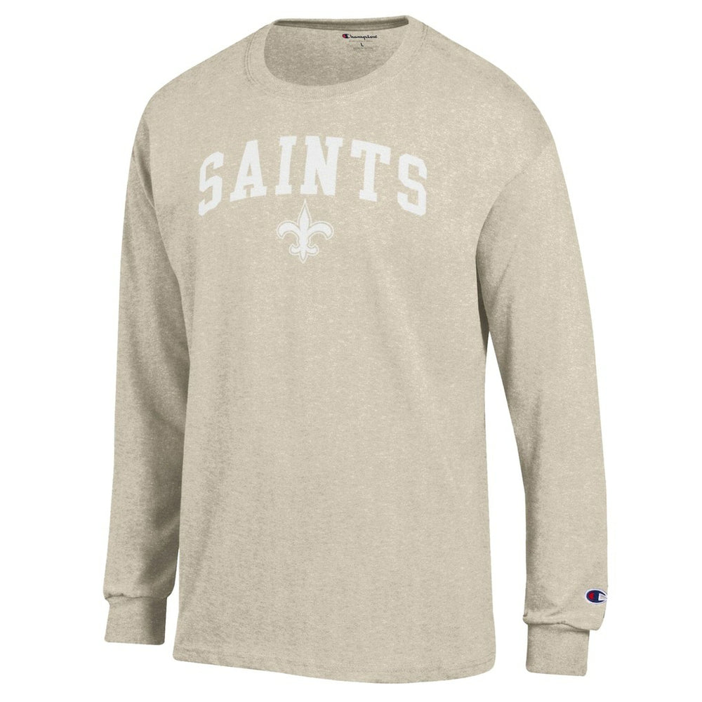 New Orleans Saints Champion White Ink Jersey Long Sleeve T-Shirt - Oatmeal on sale