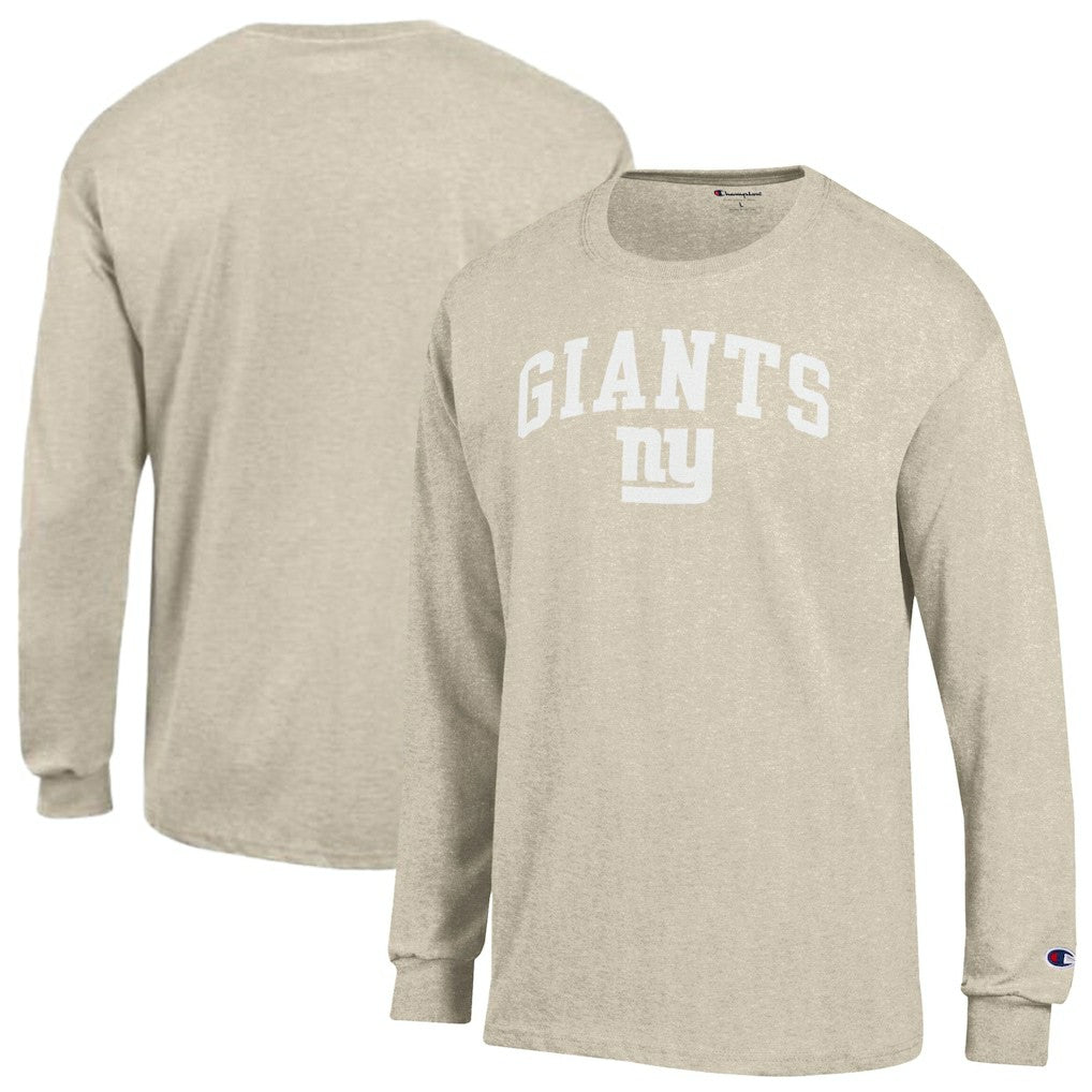 New York Giants Champion White Ink Jersey Long Sleeve T-Shirt - Oatmeal online
