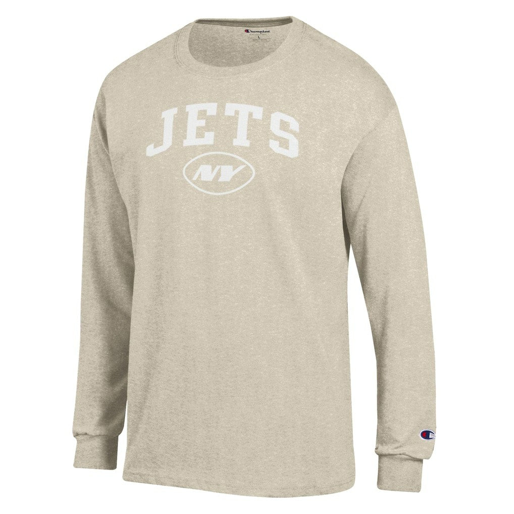 New York Jets Champion White Ink Jersey Long Sleeve T-Shirt - Oatmeal online