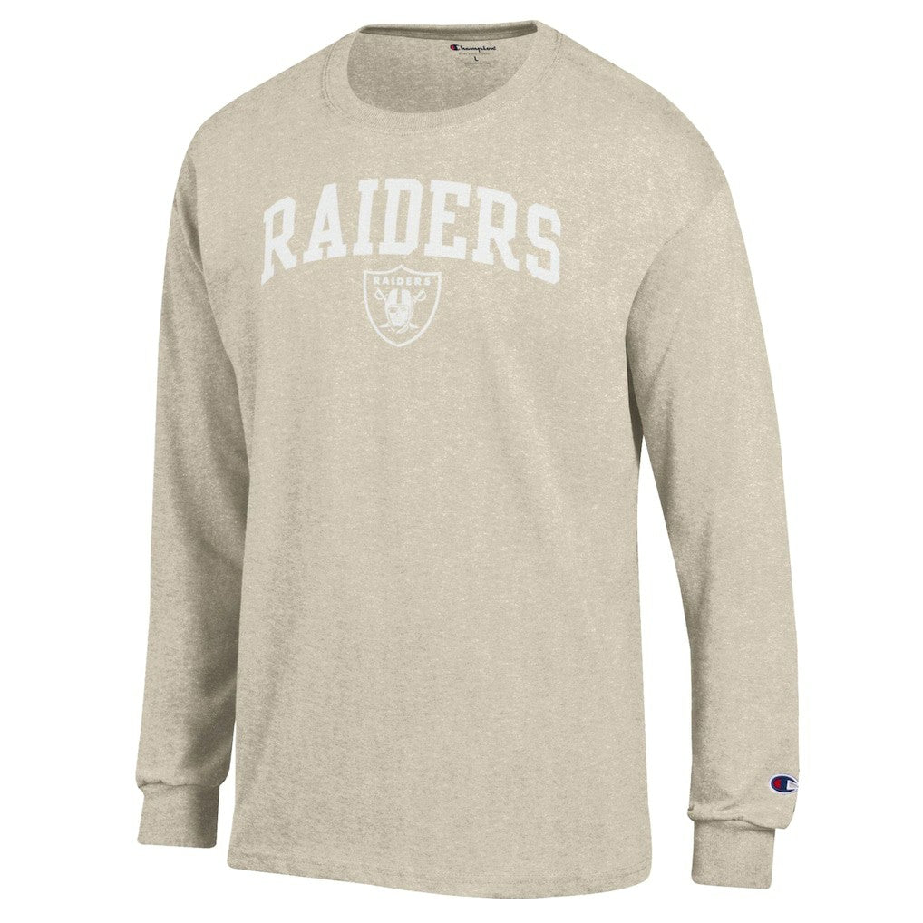 Las Vegas Raiders Champion White Ink Jersey Long Sleeve T-Shirt - Oatmeal online