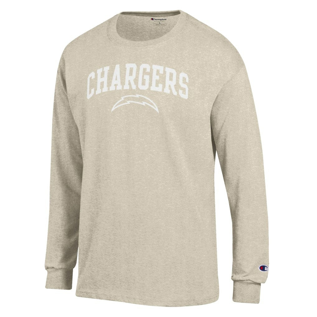 Los Angeles Chargers Champion White Ink Jersey Long Sleeve T-Shirt - Oatmeal outlet