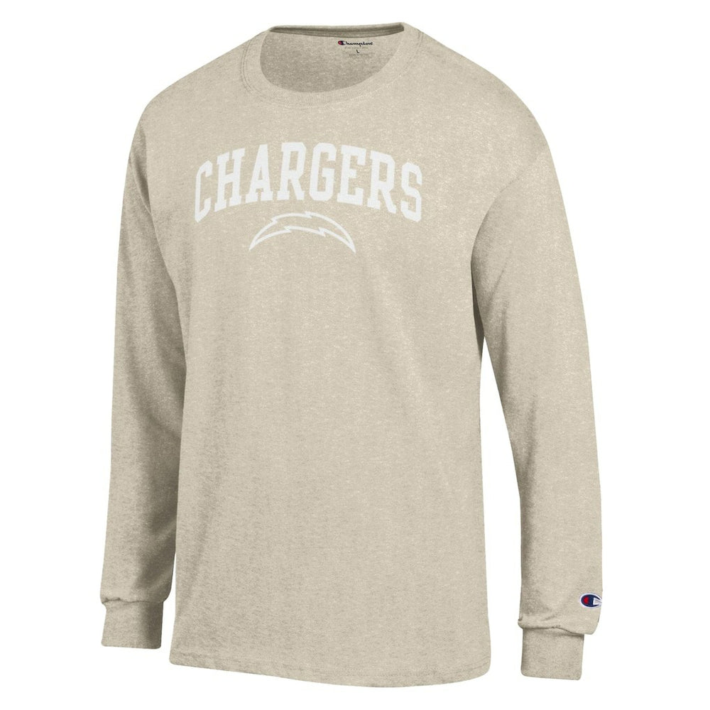 Los Angeles Chargers Champion White Ink Jersey Long Sleeve T-Shirt - Oatmeal outlet