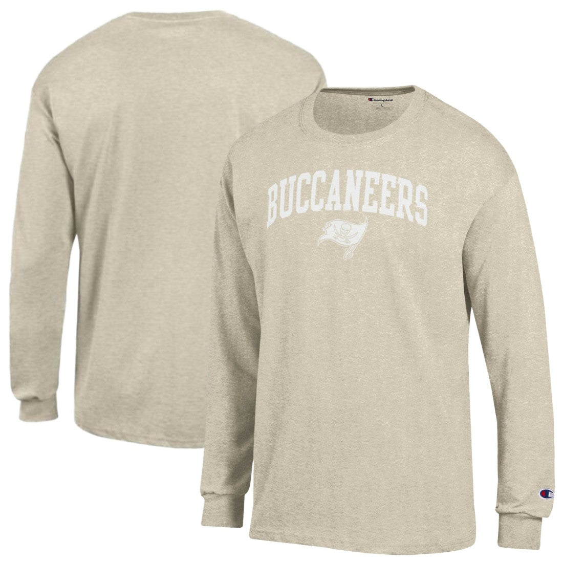 Tampa Bay Buccaneers Champion White Ink Jersey Long Sleeve T-Shirt - Oatmeal cheap