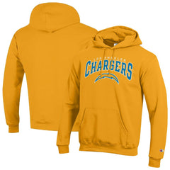 Los Angeles Chargers Champion Powerblend Arch over Logo Hoodie - Gold discount