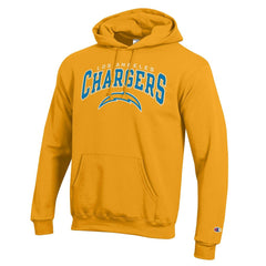 Los Angeles Chargers Champion Powerblend Arch over Logo Hoodie - Gold discount