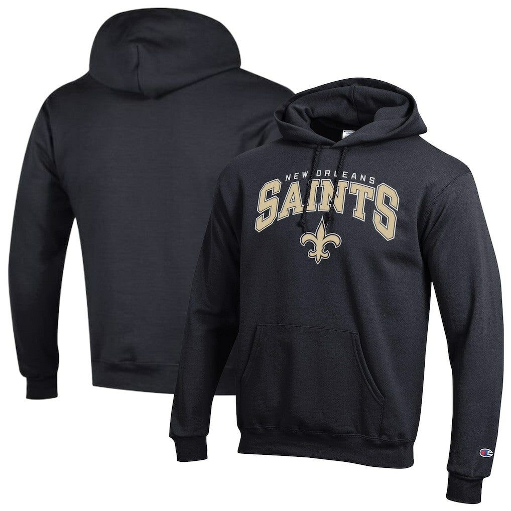 New Orleans Saints Champion Powerblend Arch over Logo Hoodie - Black on sale