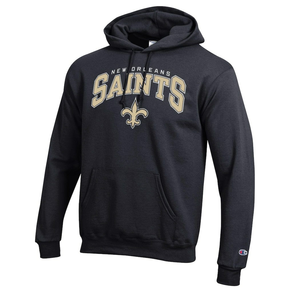 New Orleans Saints Champion Powerblend Arch over Logo Hoodie - Black on sale