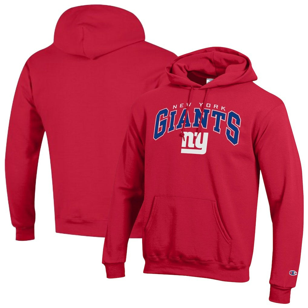 New York Giants Champion Powerblend Arch over Logo Hoodie - Red discount