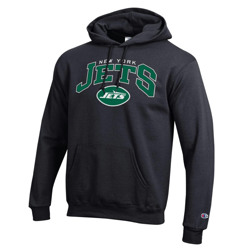 New York Jets Champion Powerblend Arch over Logo Hoodie - Black cheap