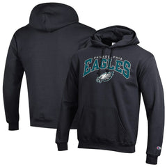 Philadelphia Eagles Champion Powerblend Arch over Logo Hoodie - Black for sale