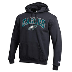 Philadelphia Eagles Champion Powerblend Arch over Logo Hoodie - Black for sale