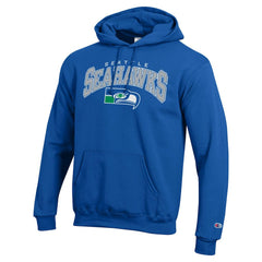 Seattle Seahawks Champion Powerblend Arch over Logo Hoodie - Royal for sale
