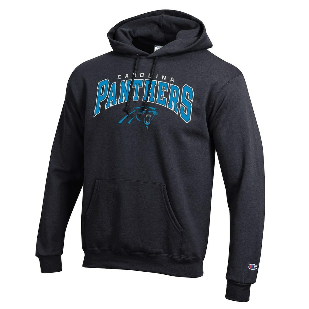 Carolina Panthers Champion Powerblend Arch over Logo Hoodie - Black discount