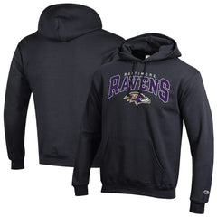 Baltimore Ravens Champion Powerblend Arch over Logo Hoodie - Black on sale
