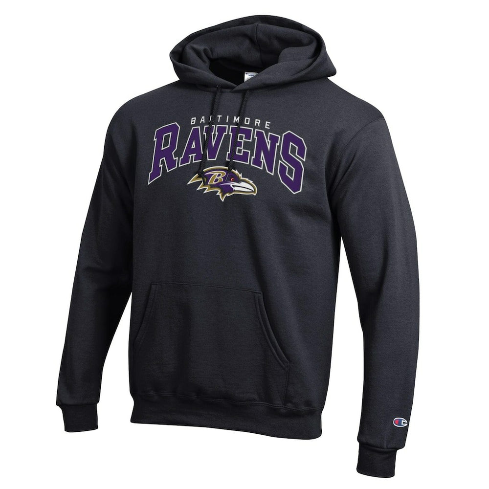 Baltimore Ravens Champion Powerblend Arch over Logo Hoodie - Black on sale