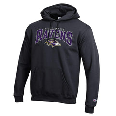 Baltimore Ravens Champion Powerblend Arch over Logo Hoodie - Black on sale