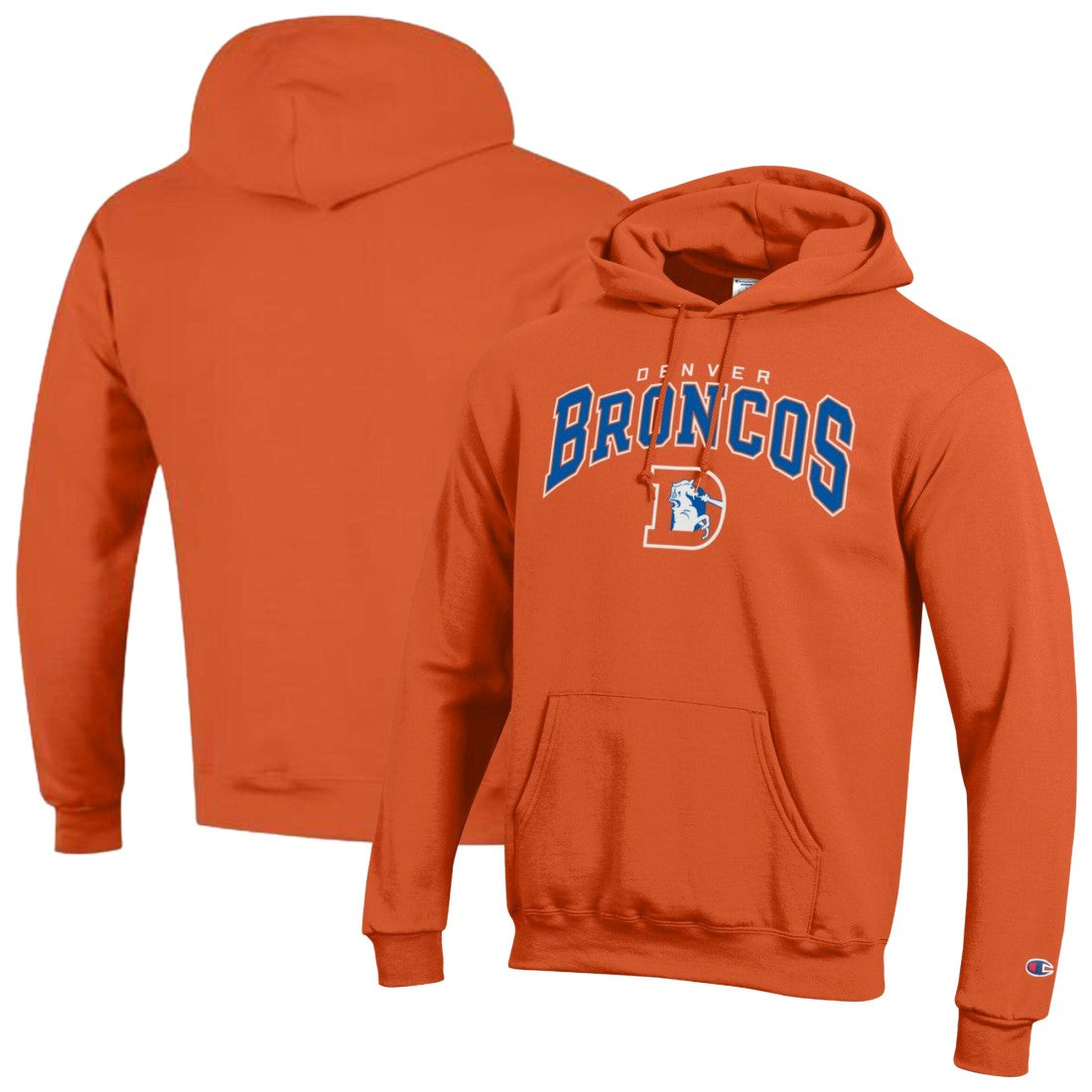 Denver Broncos Champion Powerblend Arch over Logo Hoodie - Orange for sale