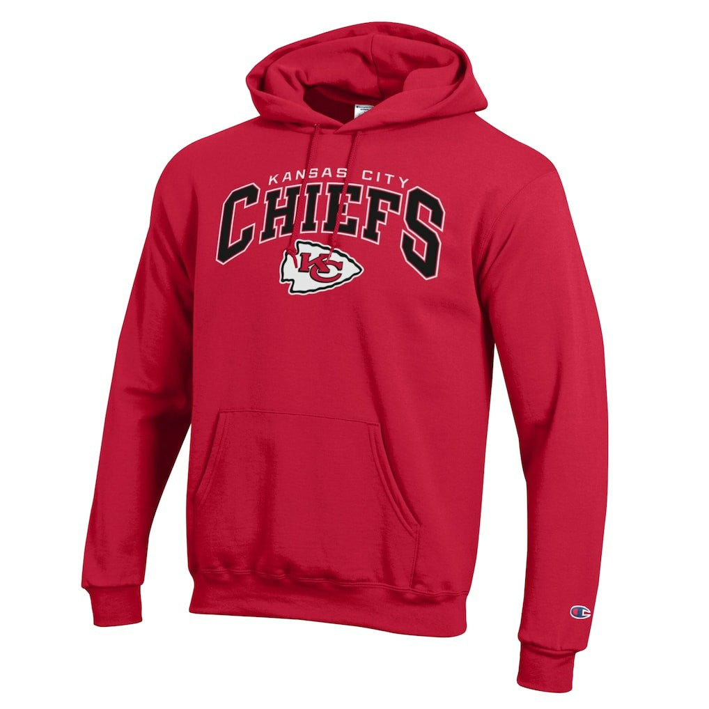 Kansas City Chiefs Champion Powerblend Arch over Logo Hoodie - Red outlet