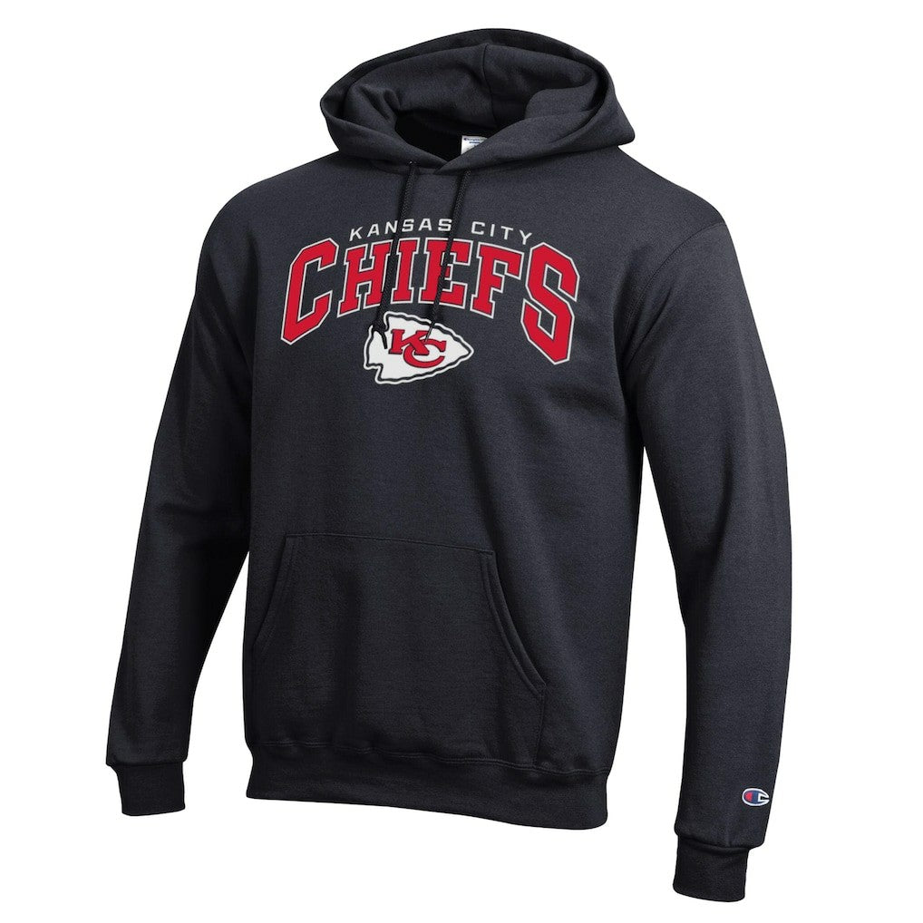 Kansas City Chiefs Champion Powerblend Arch over Logo Hoodie - Black sale