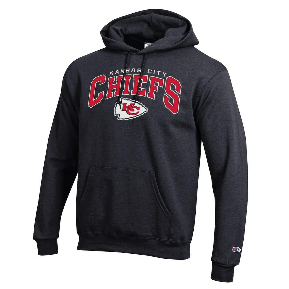 Kansas City Chiefs Champion Powerblend Arch over Logo Hoodie - Black sale